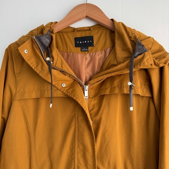 Tribal brand Mustard Hooded lightweight Jacket size large - Picture 3 of 9